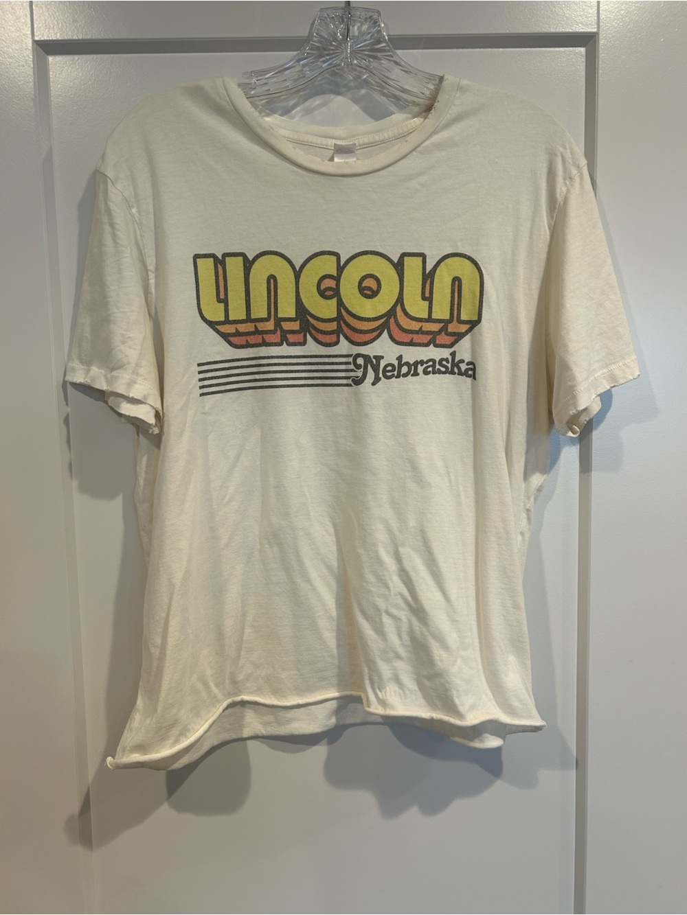 Lincoln Nebraska Graphic Tee - Cream Retro Style Shirt